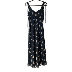 Vintage Anthropologie‎ Lapis Silk Plus Size Midi Slip Dress